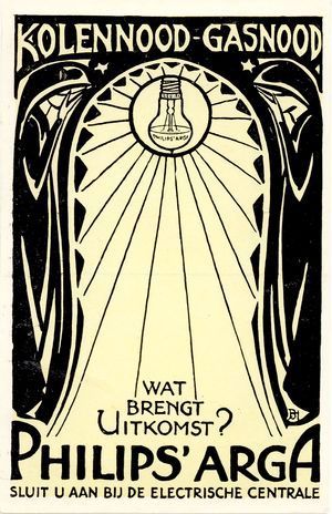 Reclamebriefkaart voor argalampen, 1918 Reclamebriefkaart voor argalampen, 1918
