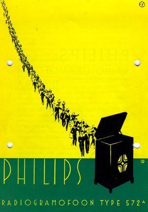 Reclamefolder voor Philips radiogrammofoon type 572A, 1934 r1062h